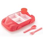 Kid's Car Shaped Plates Cup / Lunch Box Dinnerware Set Food Containers Infant Training Dishes Baby Feeding Sets Kids Tableware With Spoon & Fork (4 Pcs Set / 1000 ML Lunch Box)